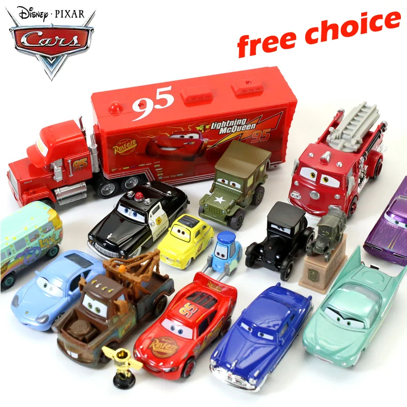 1:55 Disney Pixar Cars Lightning McQueen King Sally Holley литые игрушечные машинки из сплава набор для