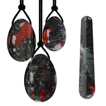 

Bloodstone Yoni Egg Wand Set 100% Natural Jade Stone for Kegel Exercise Vaginal Tightening Feminine Hygiene Kegel Eggs