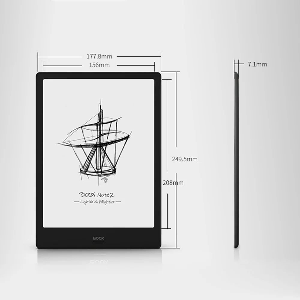 BOOX Note2 ebook Reader 10.3" Wi-Fi e-ink Flexible Tou-ch Carta Screen Digital Notepad Android Front Light e-BOOK Reading