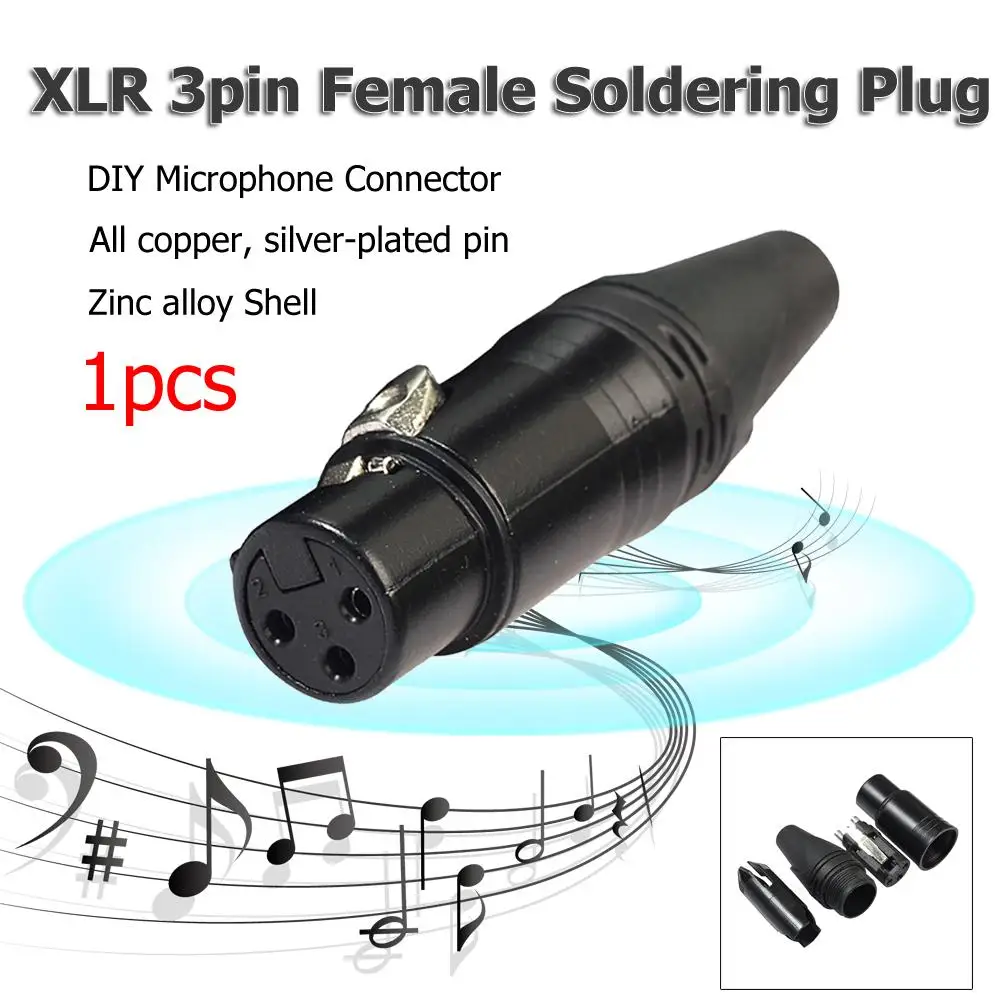 DIY Микрофон XLR 3Pin гнездовой разъем кабельный под пайку MIC адаптер|Коннекторы и