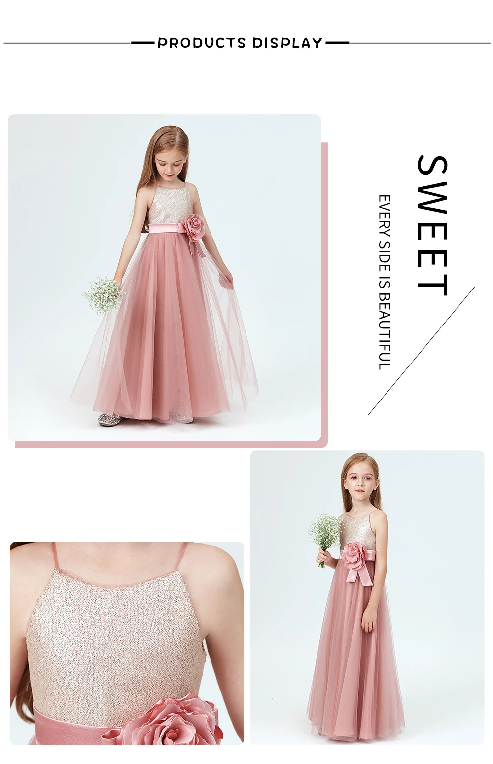 plus size matching family outfits Tulle Flower Girl Dress Party Appliques Long Sleeve For Wedding Birthday Ball Gown First Holy Communion Prom Dresses Mom And Daughter Matching Outfits