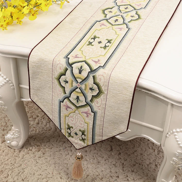 Proud Rose Chinese Chenille Table Flag Tablecloth Placemat High Grade Table Runner Porch TV Cabinet Cover Cloth Bed Flag - Цвет: Style 3