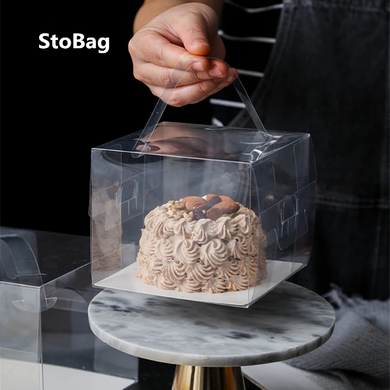 Прозрачная коробка для торта StoBag 10 шт. портативная прозрачная выпечки сыра