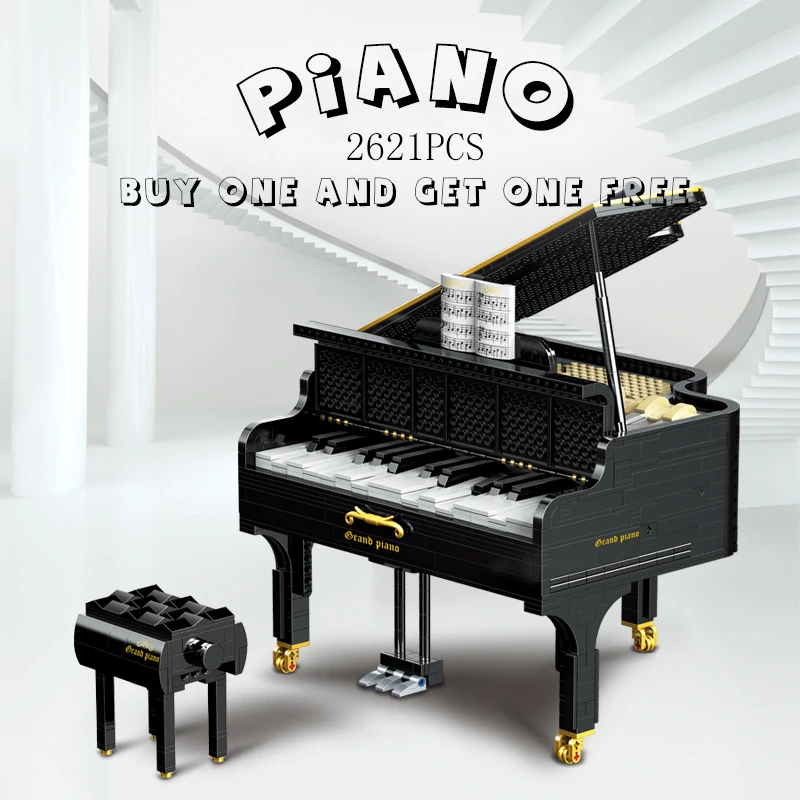

Fit 21323 Creative Ideas Series MOC Playble Grand Piano Model Kit Building Blocks Bricks APP Control Kids Educational Toys DIY
