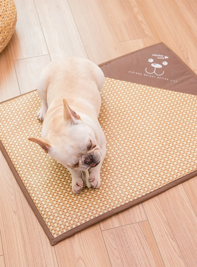 Pet Mat Rattan Dog Summer Mat Cat Mat Cooling Small and Medium Pets Universal Bed Pet Ice Pad Pet Summer Supplies