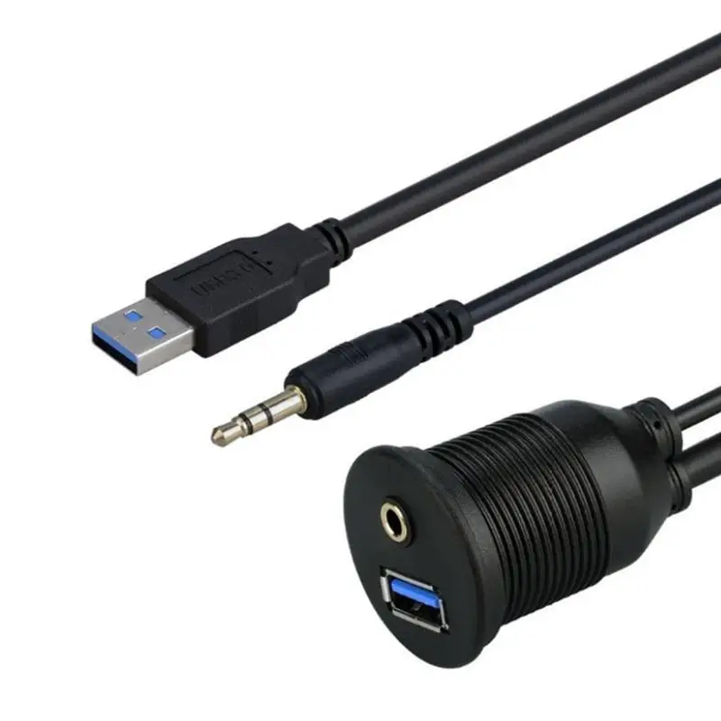 USB 3,0 водонепроницаемый провод Аудио Частота Водонепроницаемый Кабель AM/AF+ DC3.5 1 м для автомобиля мотоцикла корабля приборной панели