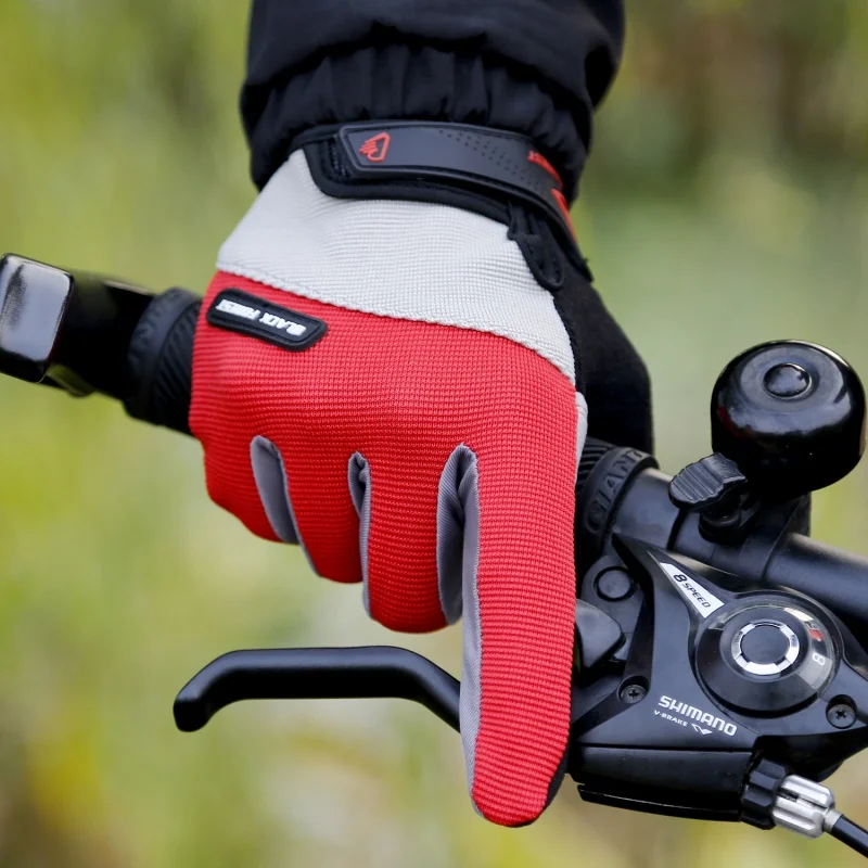 Мужские велосипедные перчатки женские полный палец MTB шоссейные гонки спандекс нейлон ветрозащитный Противоскользящий резиновый для велосипеда Теплый Сенсорный экран