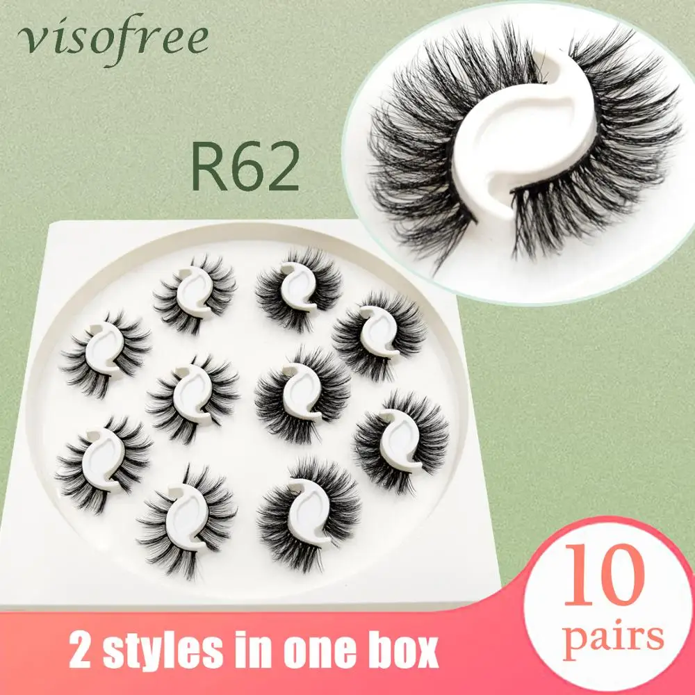 

Visofree 10pairs 3D Mink Lashes Natural False Eyelashes Dramatic Volume Fake Lashes Makeup Eyelash Extension Bulk Silk Eyelashes