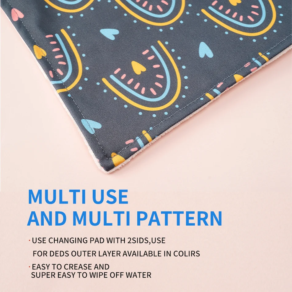Happy Flute 2Pcs/Set Washable Diaper Changing Mat Portable Nappy Pad Waterproof Cover Mattress for Baby