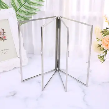 

Double Sided Glass Metal Photo Picture Frame Flower Plant Specimen Holder Decor