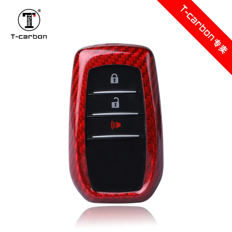 Настоящий чехол для ключа автомобиля из углеродного волокна для Toyota Camry CHR Prius Corolla RAV4 Prado Auris Corolla Verso car