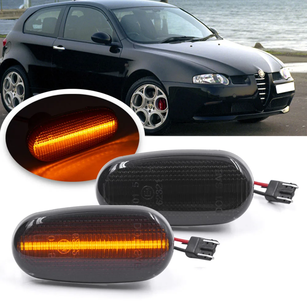 

2pcs Amber Led Side Marker Indicator Light Front Turn Signal Blinkers Lamp For Alfa Romeo 147 GT MiTo FIAT Bravo II Hatchback