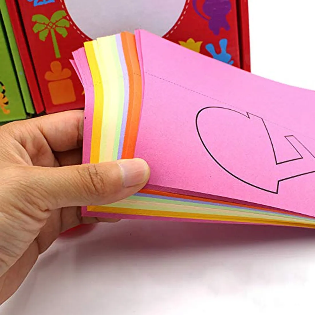 96Pcs Kids Cartoon Color Paper Folding and Cutting Toys Children Kingergarden Art Craft DIY Educational Toy