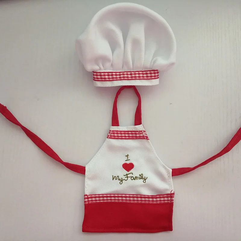 Рождественские традиционные игрушечные эльфы одежда куклы фартук смокинг сапоги платок платье - Цвет: chef set