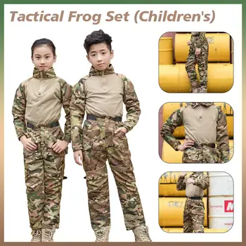 

Breathability Elastic Cotton Camouflage Uniform for Children Multi Pocket Long Sleeve Army Tactical Scouting Training Costome