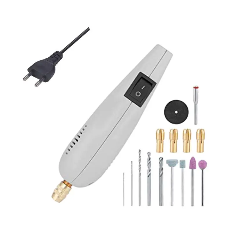 02 Plug Мини электрическая дрель+ 15 шт. шлифовальные аксессуары многофункциональная шлифовальная машина набор инструментов Y5GA - Цвет: 02 Plug