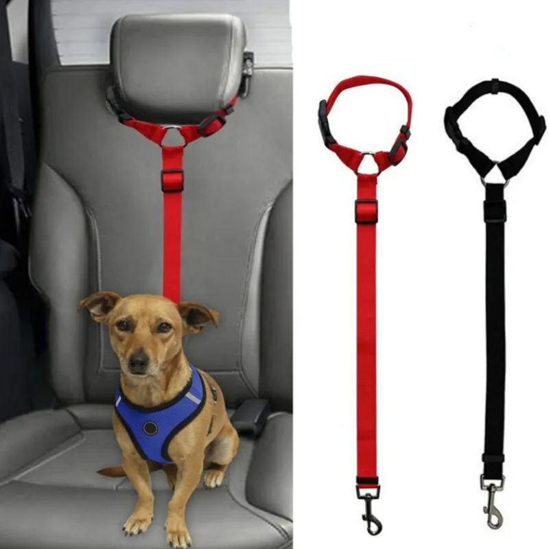 Arnés de correa de plomo para perro y gato, accesorio práctico para coche de paseo para perros, Clip de asiento de viaje, correa transportadora para mascotas, cinturón de seguridad ajustable para coche