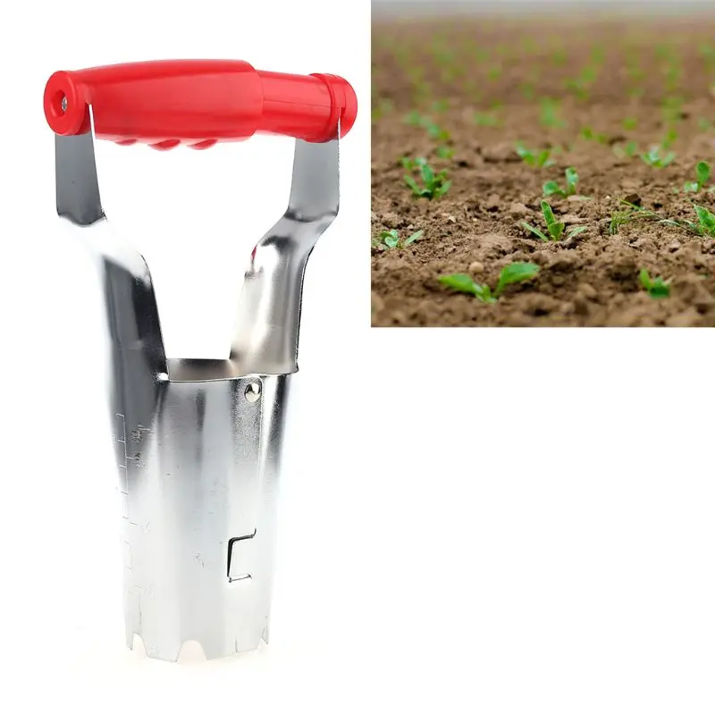 Hand Bulb Planter Soil Digger Gardening Tool Flower Bed Sowing Depth Mark 23cm C63B