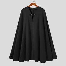 

Fashionable Casual Style Tops 2021 New Men's Knee-length Cloak Male Solid Color Well Fitting Leather Buckle Trench S-5XL INCERUN