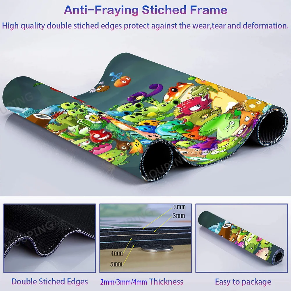 Desk Mat 1200x600 Plants Vs Zombies Mouse Pad 100x50 Carpet Mouse Computer Extra Large Gaming Mat Huge Rug Rgb Led Backlit Anime