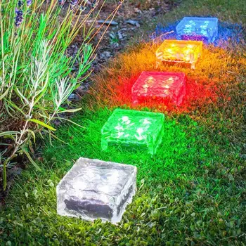

LED Solar Underground Lamp Solar Garden Deck Light Brick Ice Cube Path Floor light Stair Lawn Deck Solar Buried Lamps