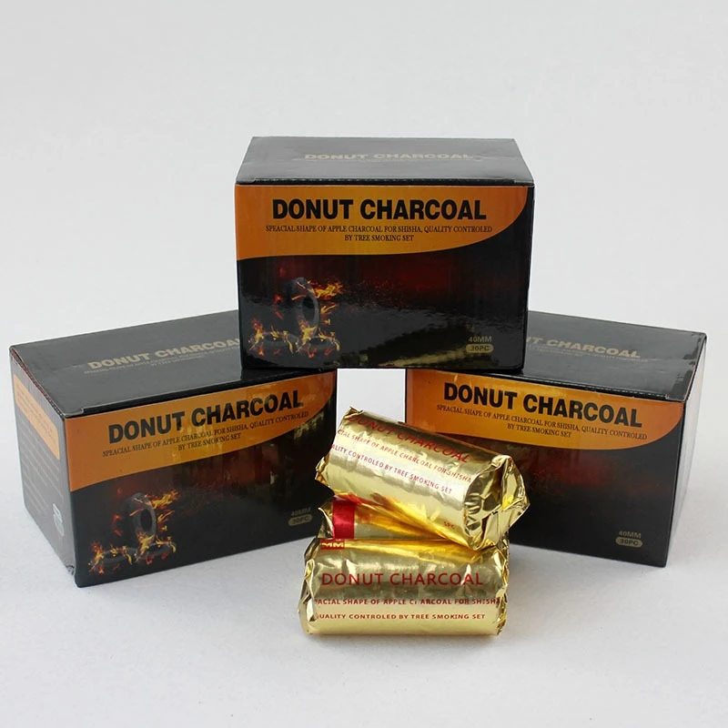 Премиум пончик Shaoed маленькая пепельница Charco вспышка Dount уголь Высокая тепло быстрое сжигание для кальяна аксессуары табака Smokin
