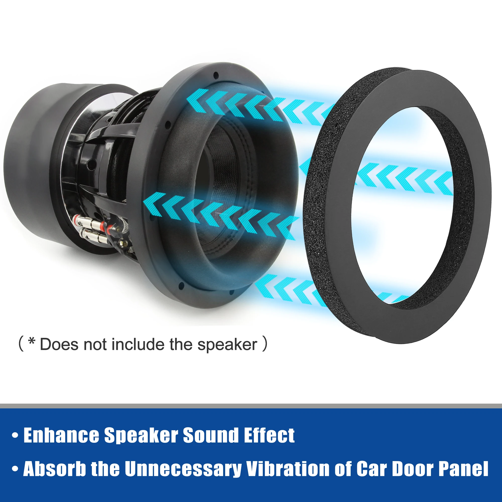 

Uxcell 4pcs Car Door Stereo Speaker Tweeters Horn Foam Sponge Sound Deadening Rings Kit Self Adhesive Soundproof
