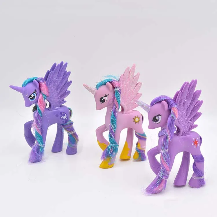 Единорог "Лошадка Радуга" My Little Horse в виде милого героя аниме мультфильм животных Волшебная кукла фигурку модели на день рождения игрушки для детей
