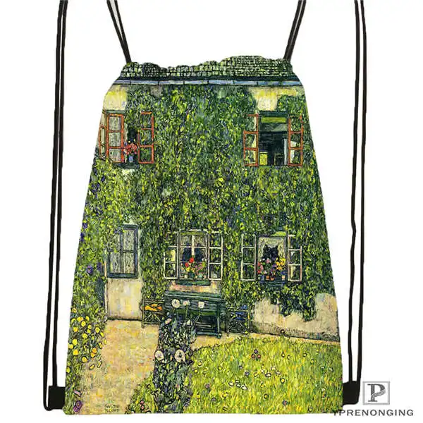 Custom Gustav_Klimt походная сумка на шнурке милый рюкзак для детей(черная спинка) 31x40 см#20180611-02-98 - Цвет: Drawstring Backpack