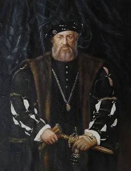 

Ready to Ship - Hand Painted Art - Portrait of Charles de Solier Lord of Morette by Hans Holbein - Oil Painting on Canvas