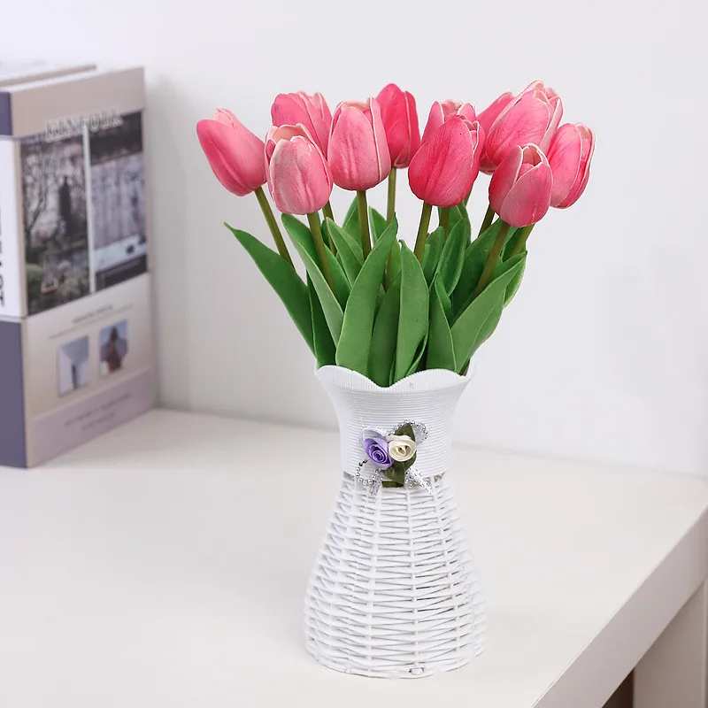ПУ шт 1 тюльпан цветок Настоящее прикосновение тюльпаны цветок искусственный букет поддельные цветы для свадебного букета Свадебные украшения дома - Цвет: 9