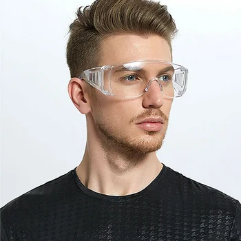 

PC-Safety Glasses Eye Protection Anti-Dust&Shock Goggles Transparent Eyepiece Chemical Gafas Proteccion Work Lab Eyewear D30