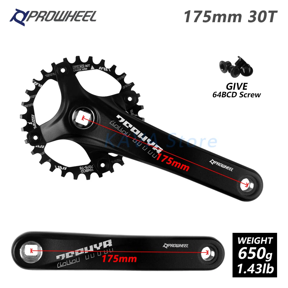 Prowheel велосипедная Звездочка 104BCD MTB для велосипеда с квадратным отверстием 170 мм 175 мм Кривошип 32T 34T 36T 38T круглая узкая широкая цепь - Цвет: Square hole 175 30T