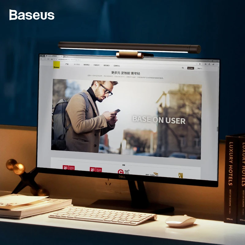 

Baseus LED Desk Lamp Adjustable PC Computer Laptop Screen Bar Light Table Lamp USB Charging Reading Light For Office Home Indoor