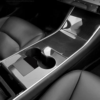 

3pcs Real Black Carbon Fiber Center Console Sticker Fits For Tesla Model 3 2017 2018 2019 2020 Accessories