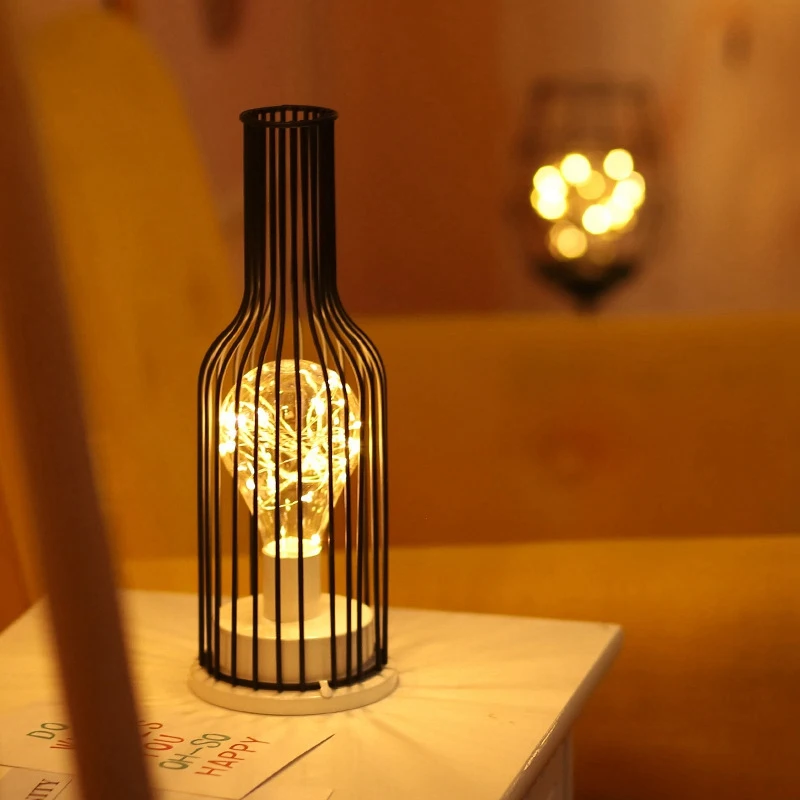 

Creative Red Wine Bottle Design Battery Power Light LED Night Light Bedroom Family Party Christmas Art Decoration Light