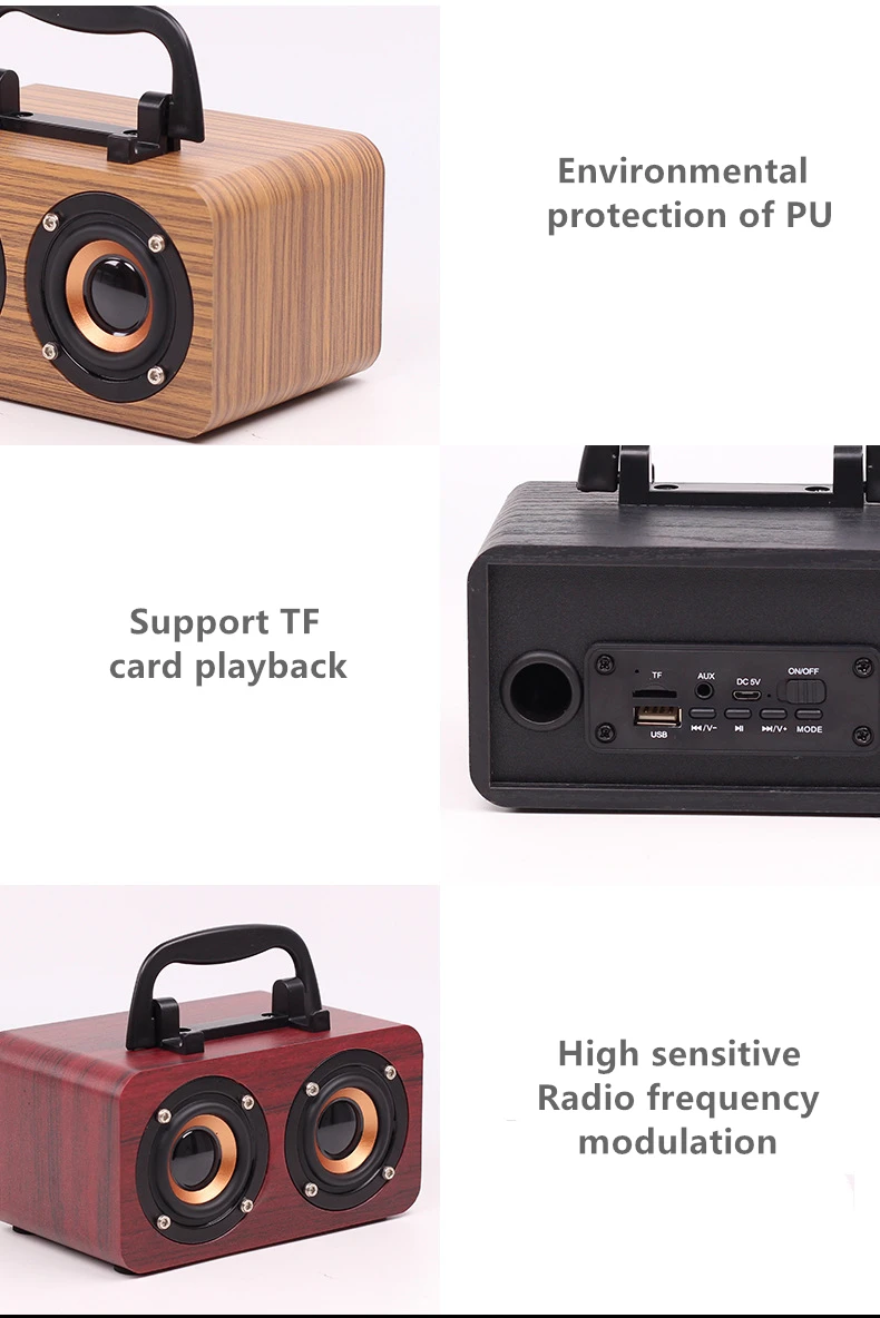 Винтажный радиоприёмник Деревянный Мини Bluetooth колонки беспроводные компьютерные колонки домашний кинотеатр музыкальный центр Caixa De Som Parlante F4033
