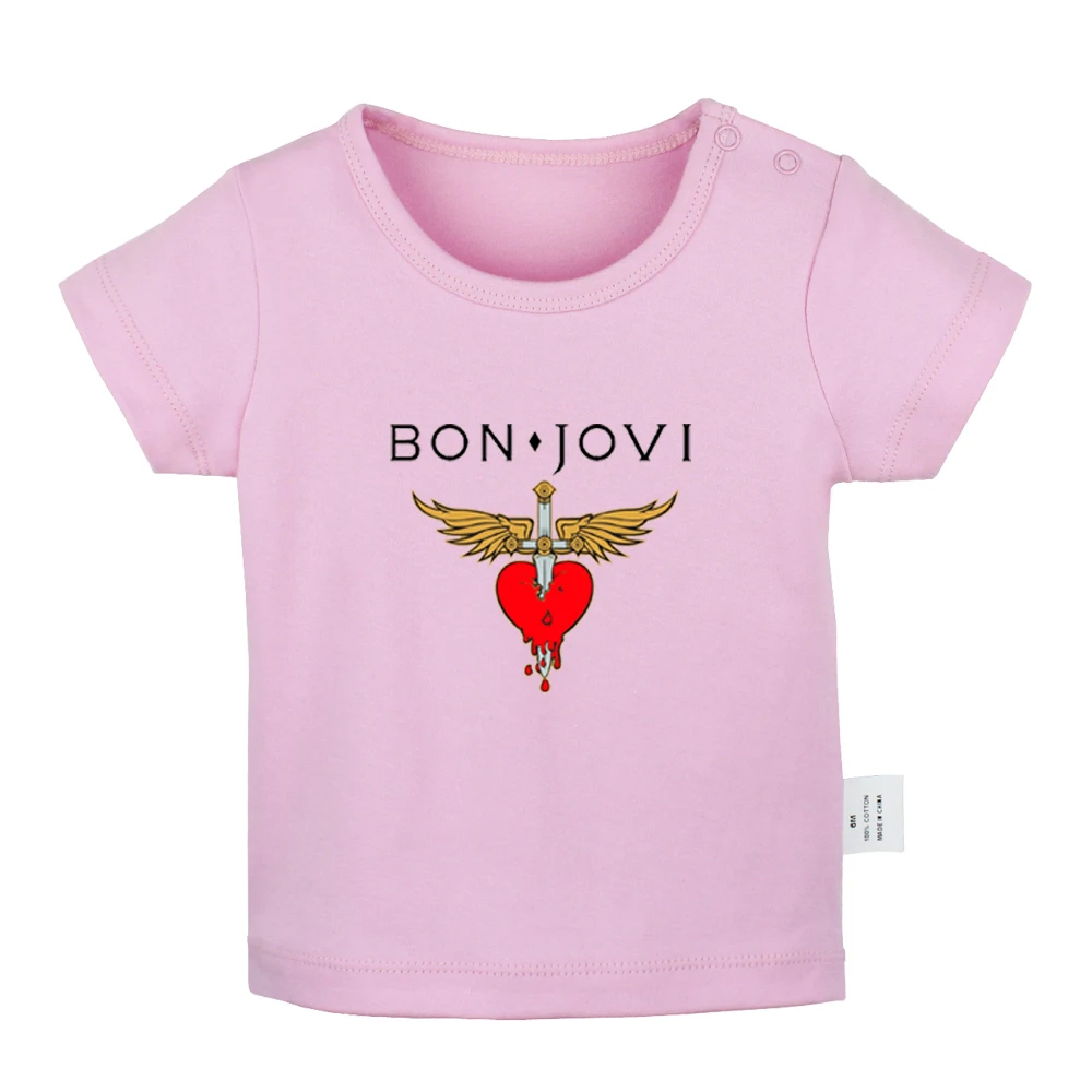Bon Jovi Rock Band Coldplay ROCK MUSIC BAND Design Newborn Baby T-shirts Toddler Graphic Solid Color Short Sleeve Tee Tops | Детская