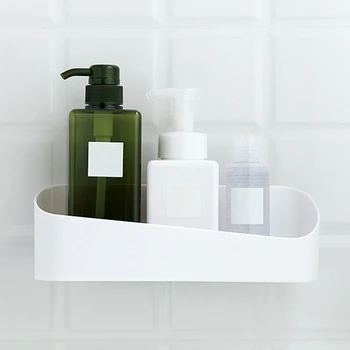 

Single Tier Punch-free Strong Self-adhesive Wall Mounted Type Big Storage Box Strong Glue kitchen Bathroom Toilet Shelves