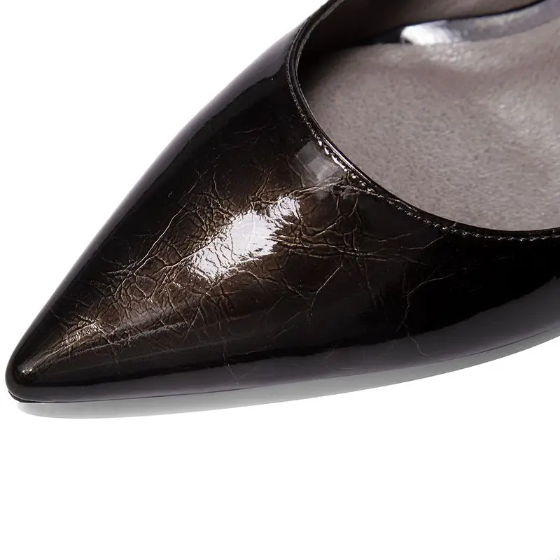 ALLBITEFO high quality women heels simple style spring autumn office ladies shoes Single buckle pointed toe high heel shoes