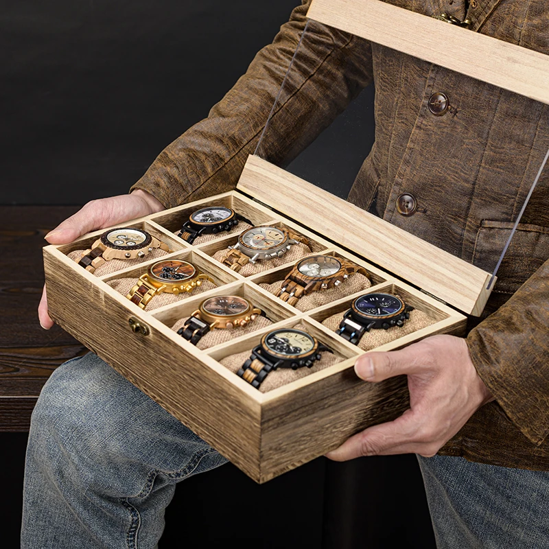 wood watch storage organizer display box