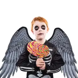 Детский черно-белый костюм ангельские крылья с перьями игрушки унисекс Хэллоуин мальчик девочка ребенок украшение