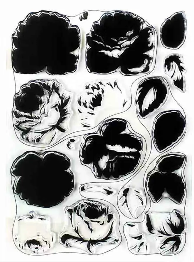 

Flowers Transparent Clear Stamps for DIY Scrapbooking/Card Making/Kids Christmas Fun Decoration Supplies ST0424