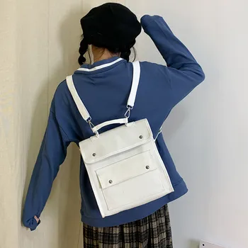 

35# Ladies Canvas Large Capacity Shool Bag Backpack Multi-Purpose Travel Bags for Teenagers Girls Laptop Patchwork Backpack