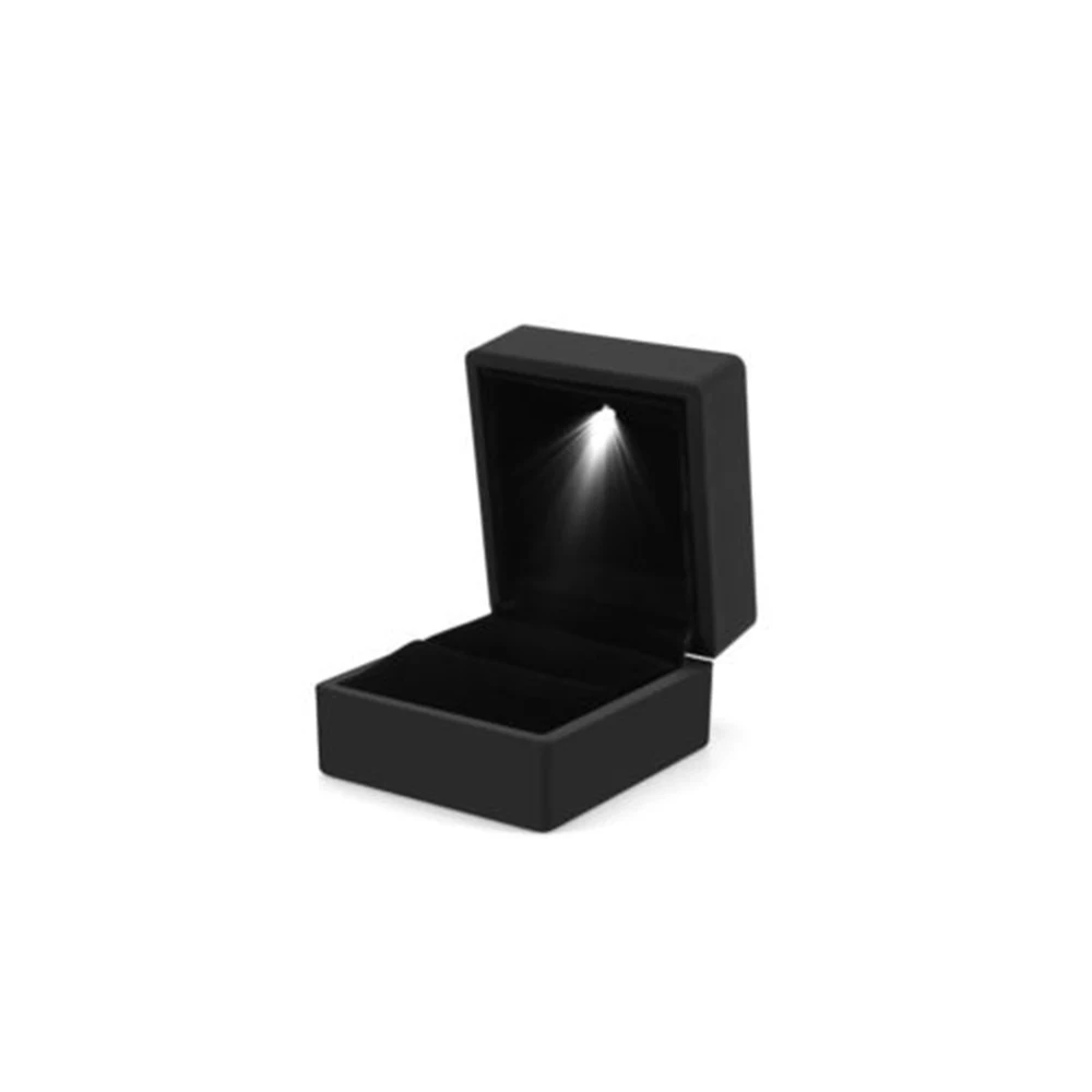 New Creative ring display box necklace pendant hold box with LED lights fashion creative simple solid color cute small portable