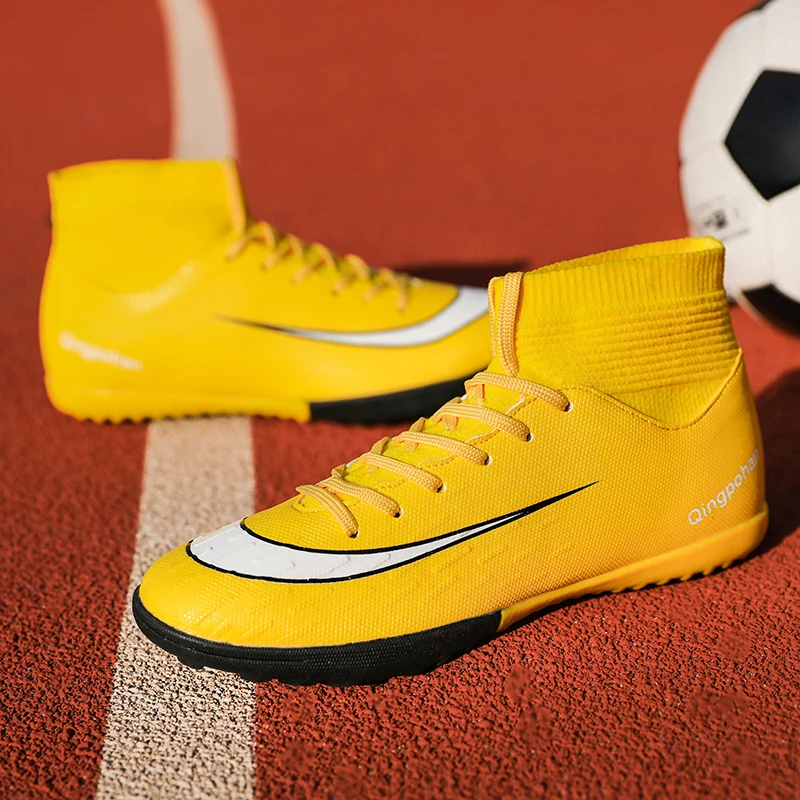 Мужские футбольные бутсы, бутсы, ботинки с шипами TF, высокие тренировочные кроссовки для тренировок, мягкие уличные ботинки, футбол в футзале, мужская обувь