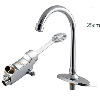 

Set Of Single Floor Foot Pedal Control Switch Valve Faucet Automatic Cold Water Tap Faucet Replaces Copper + 304 Stainless Steel