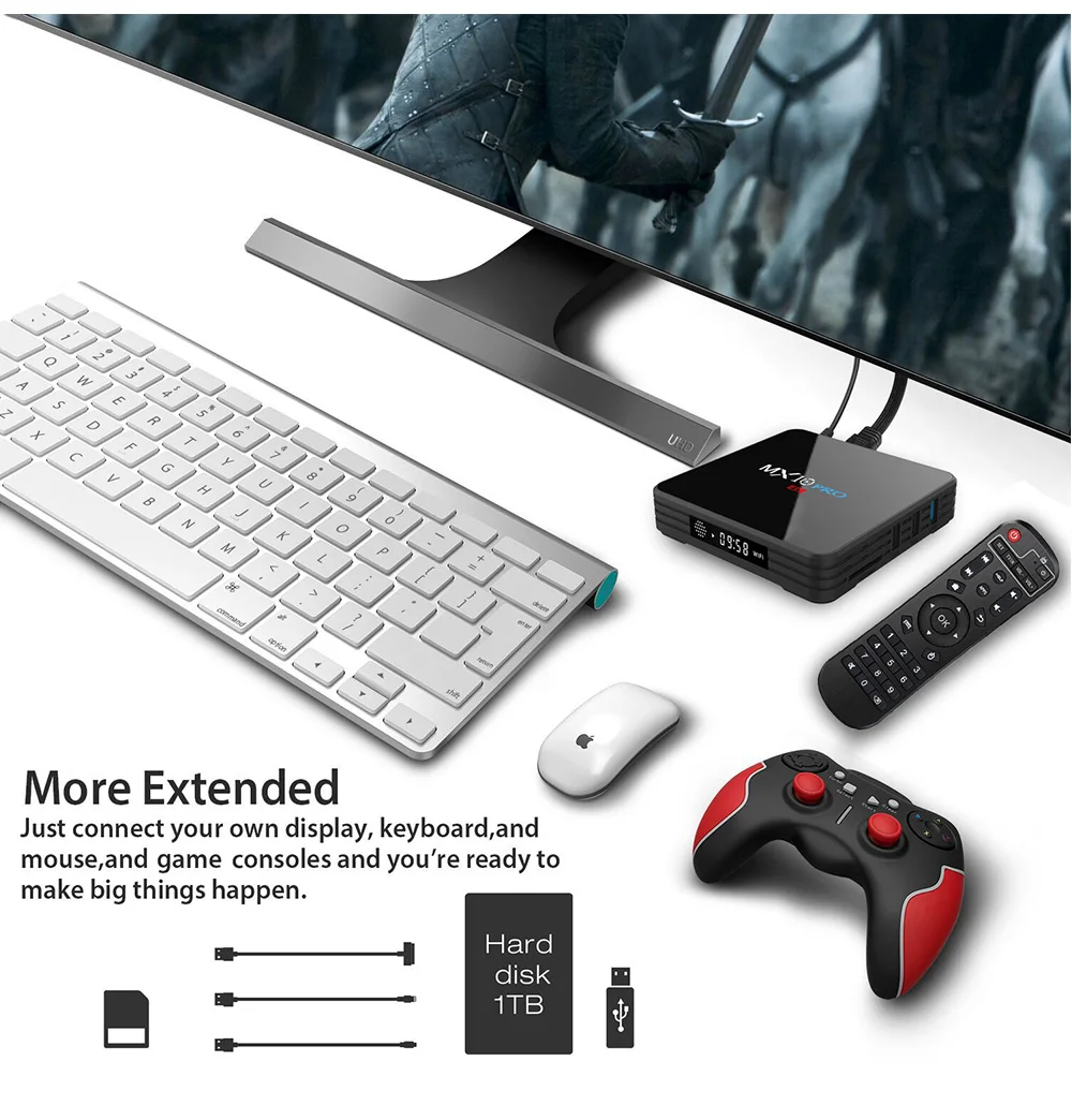 MX10 PRO tv Box RK3328 Android 8,1 4 Гб ОЗУ 32 Гб ПЗУ с цифровым дисплеем телеприставка 2,4G 5G WiFi медиаплеер BT4.1 поддержка