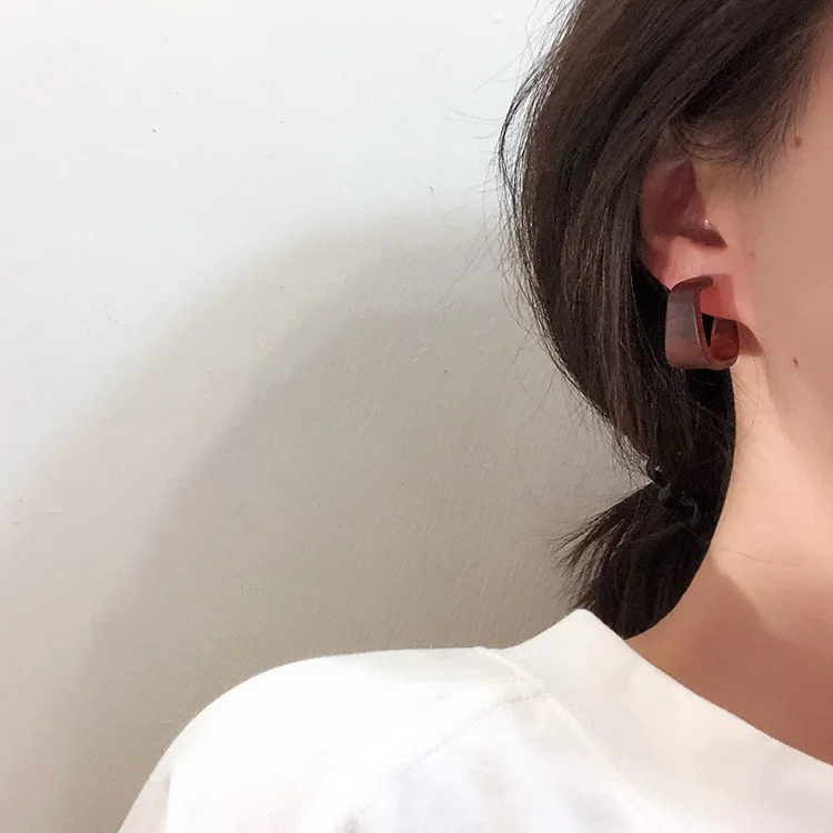 Серебро S925 корейский тренд Леопардовый цвет, акриловый геометрический трапециевидный квадратный крючок серьги-кольца для женщин подарок шармы для вечеринки ювелирные изделия