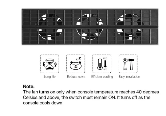 For PS4 slim Cooler,Cooling Fan For PS4 slim USB External 5-Fan Super Turbo Temperature Control For Playstation 4 slim Console